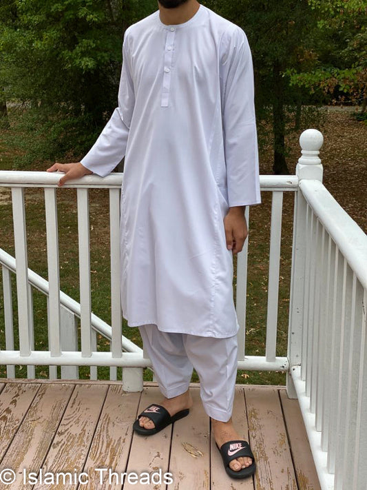 Thobe Set - White Button Style